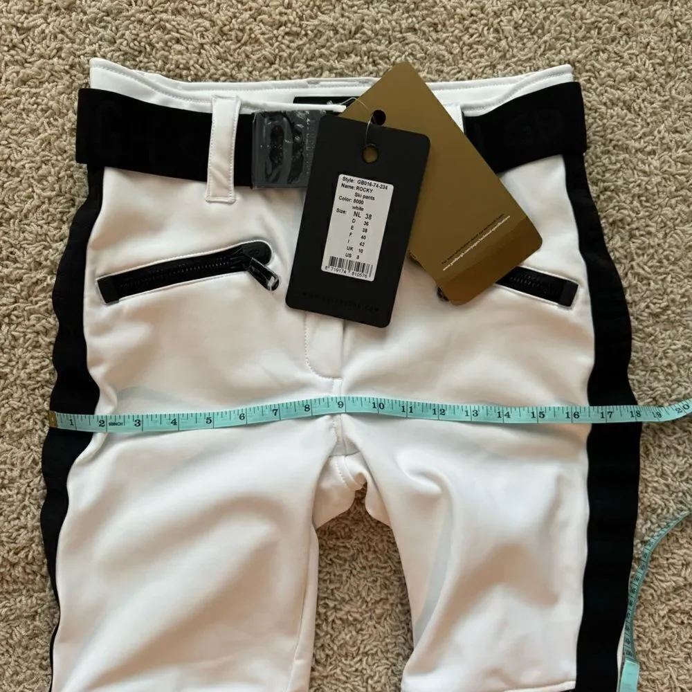 Goldbergh Pippa Rocky Ski Pants Waterproof White Black NWT US size 8